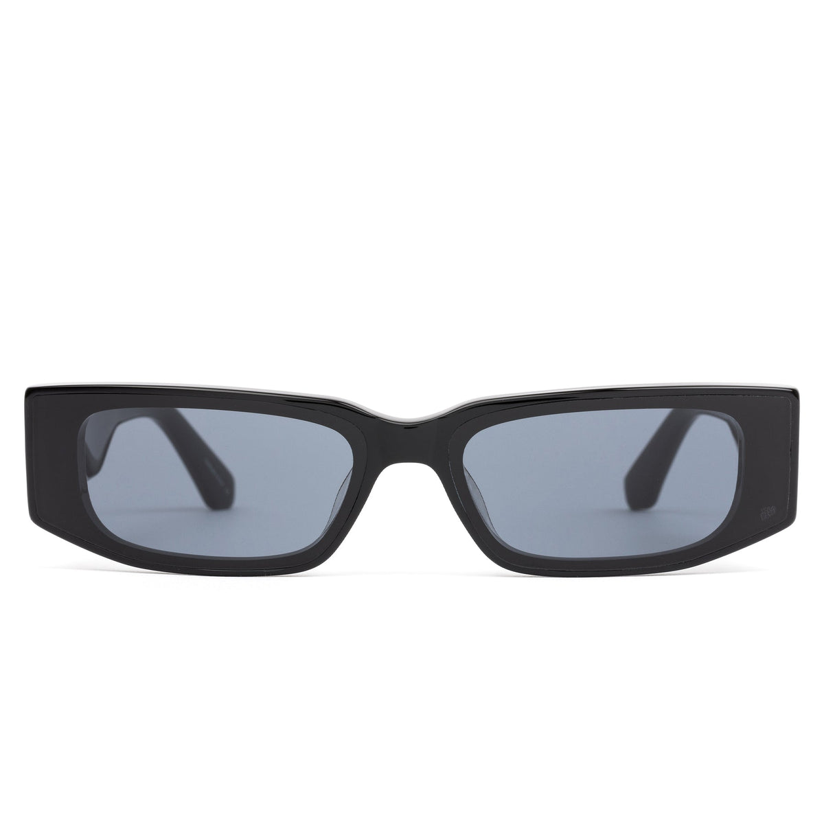 SITO Black sunglasses with blue lenses on a white background