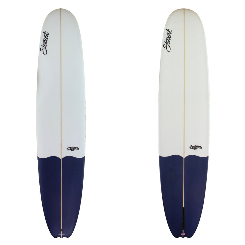 Stewart Surfboards 10'0" Bird longboard with navy blue painted tail
