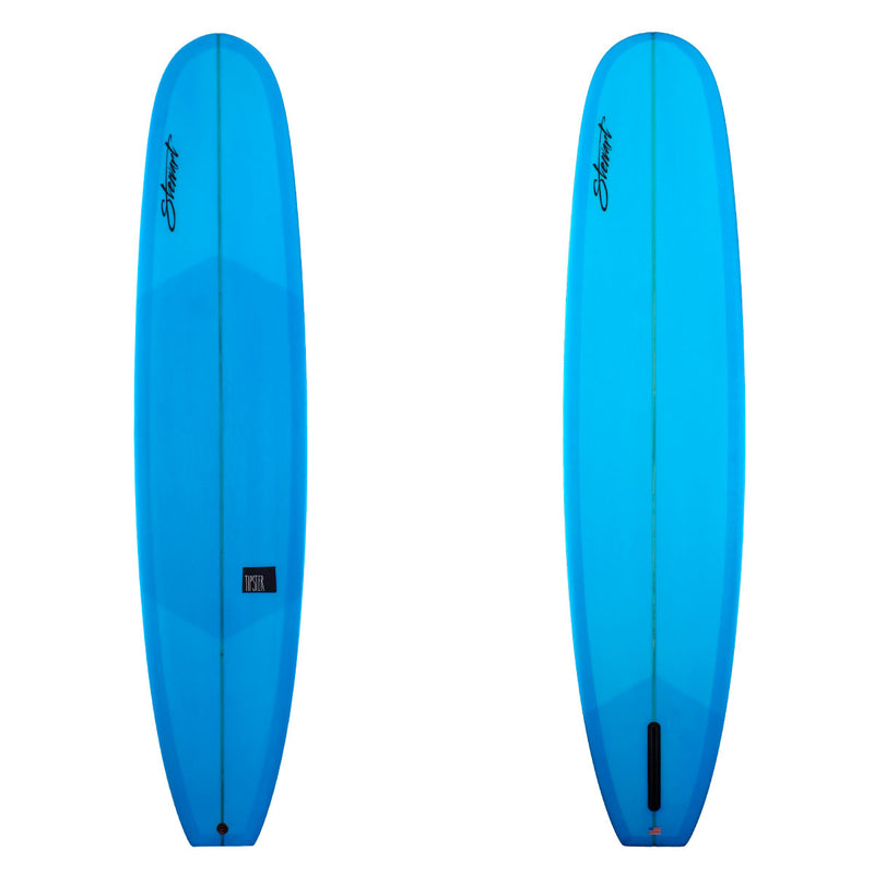 Stewart Surfboards 9'0 TIPSTER with solid blue resin tint deck and bottom