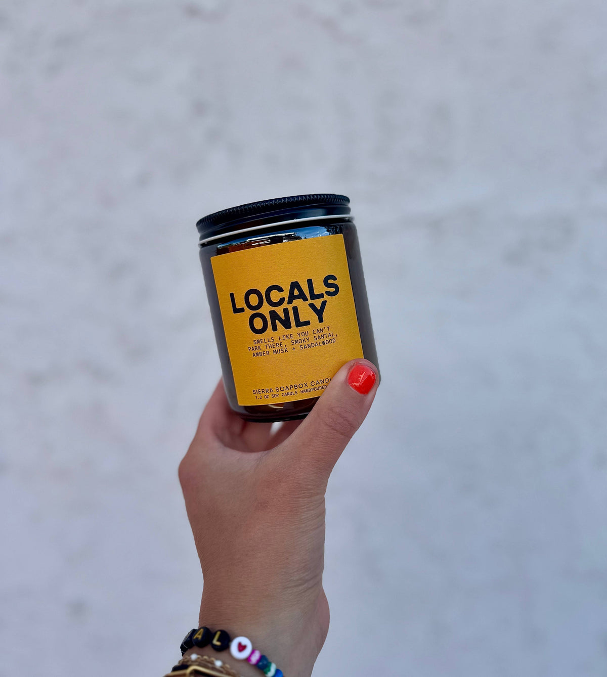 "LOCALS ONLY" CANDLE- SANTAL + SMOKE