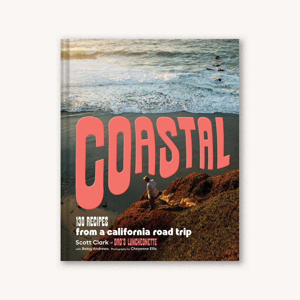 Book cover of 'Coastal' with a beach scene and person on a rock.