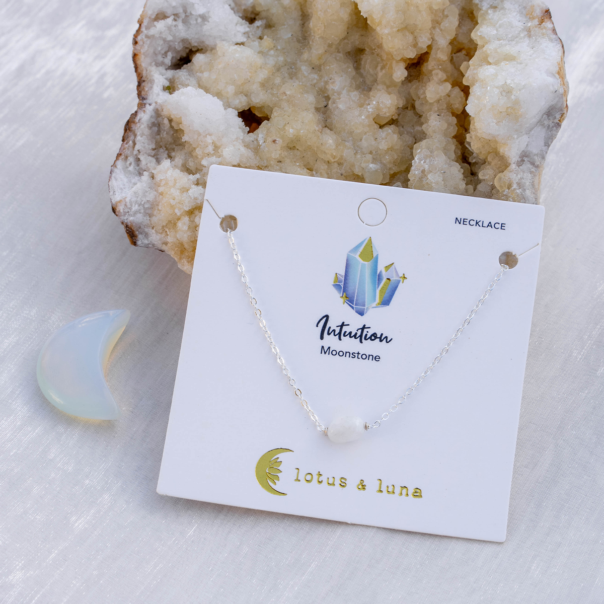 LOTUS & LUNA STONE OF THE EARTH NECKLACE