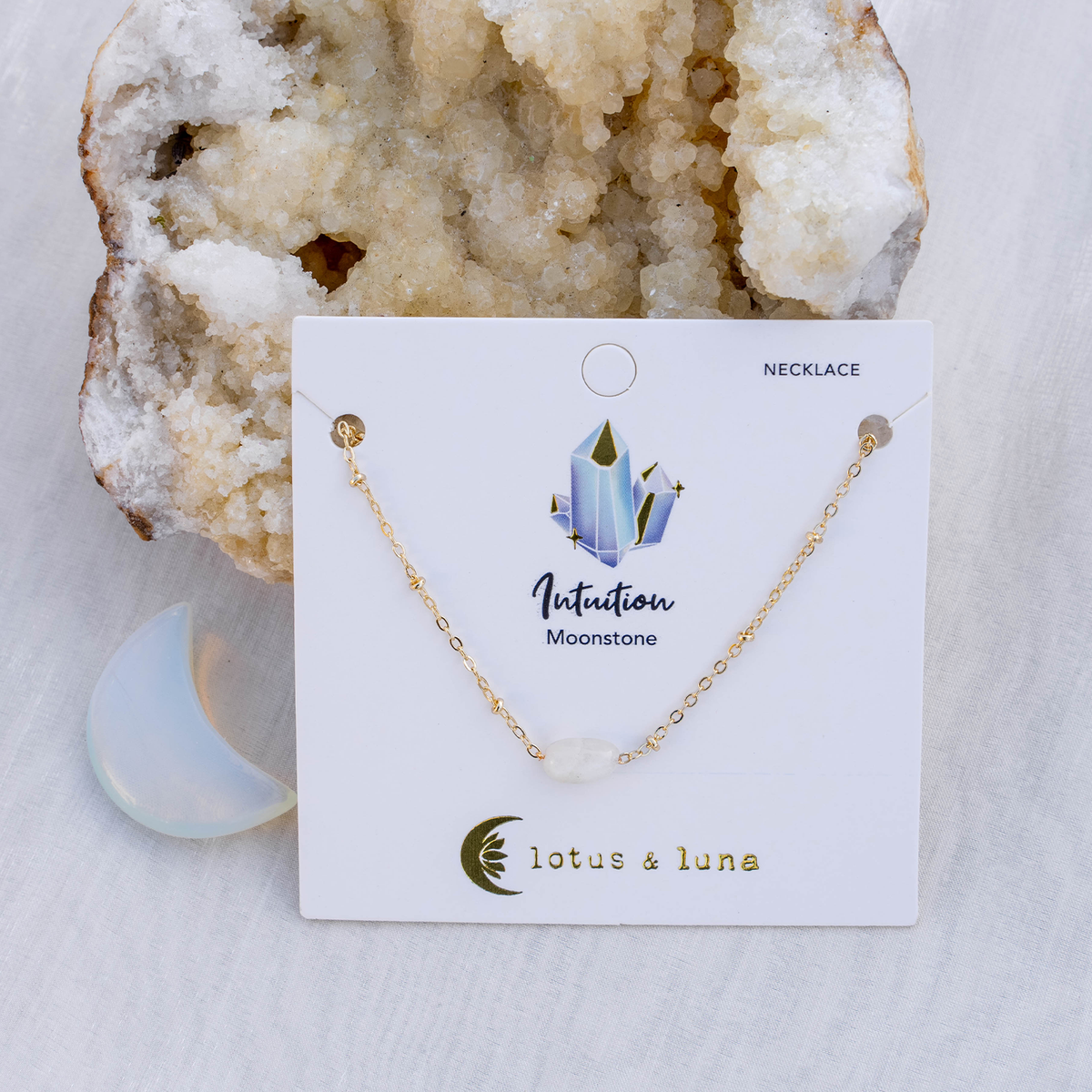 LOTUS & LUNA STONE OF THE EARTH NECKLACE