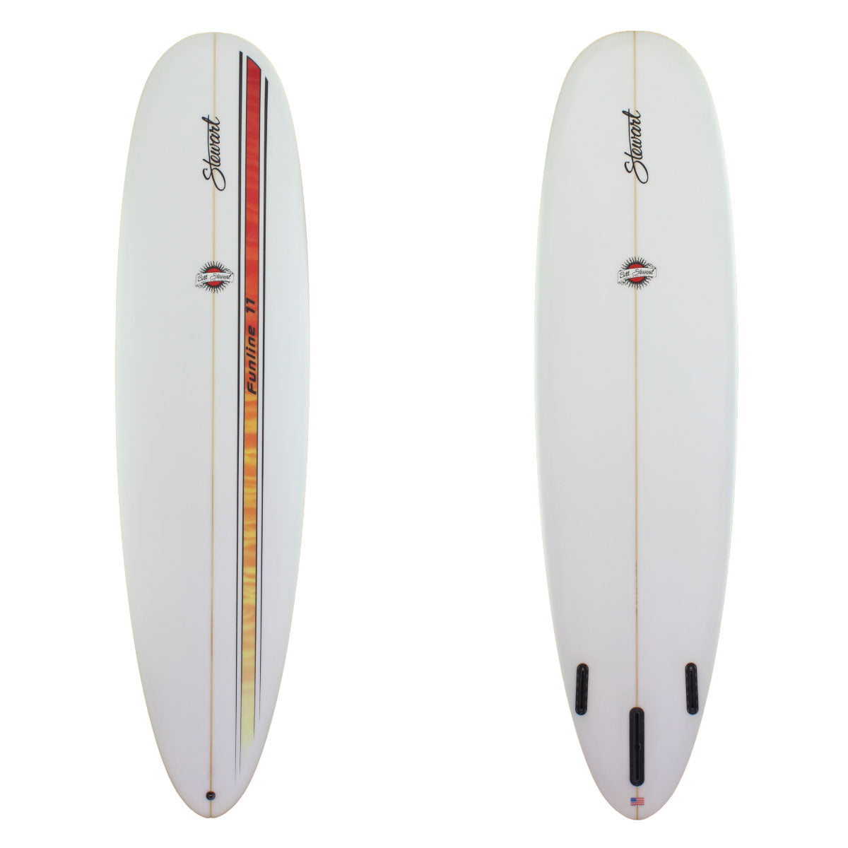 Stewart 7'6" Funline 11 (7'6", 22 1/2", 3") B#127434 with red and orange racing stripe 