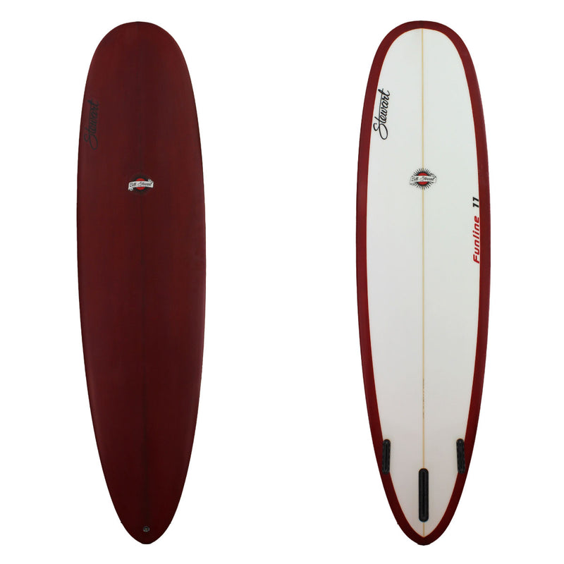 Stewart 7'6" Funline 11 (7'6", 22 1/2", 3") B#127581 with red resin tint on deck and rails