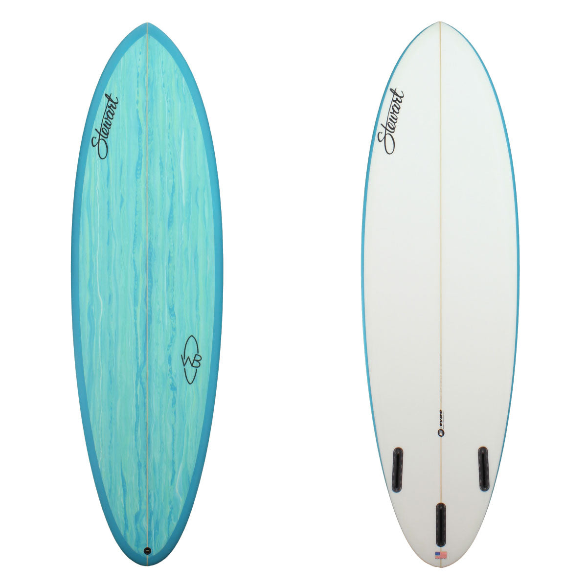 wild bill deck and bottom view with blue swirl deck