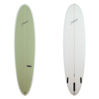 a stewart 2fun mid length with a green deck panel and clear bottom