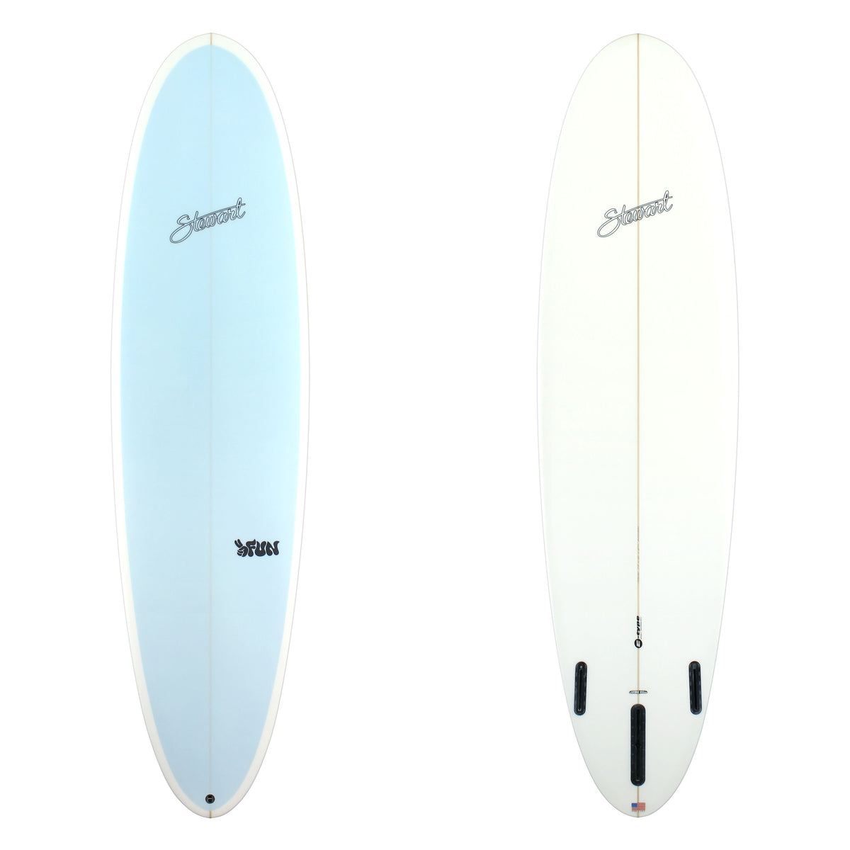 Stewart Surfboard 7'2" 2FUN (7'2", 22", 2 3/4") B#128620 with light blue deck panel