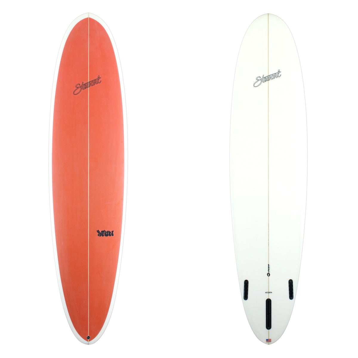 Stewart Surfboards 8'0" 2FUN (8'0", 23", 3 1/8") B#128622 with a rust red colored deck panel 