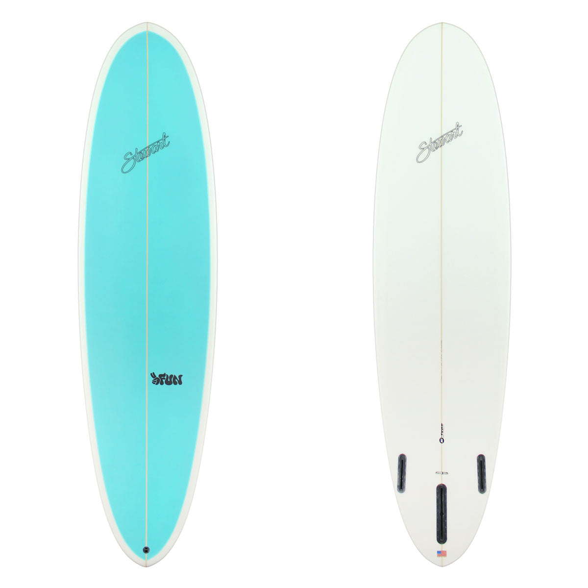 Stewart Mid-Length 7'0" 2FUN (7'0", 22", 2 3/4") B#129581 with a blue panel on the deck