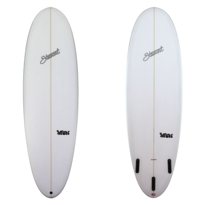 Stewart Mid-Length 6'6" 2FUN (6'6", 21 1/2", 2 3/4") B#128485 clear and sand only