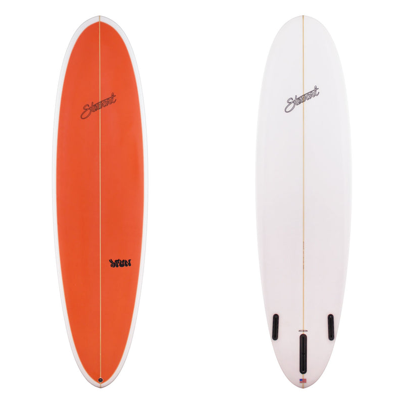 Stewart Mid-Length 7'0" 2FUN (7'0", 22", 2 3/4") B#128795 with a red deck panel 