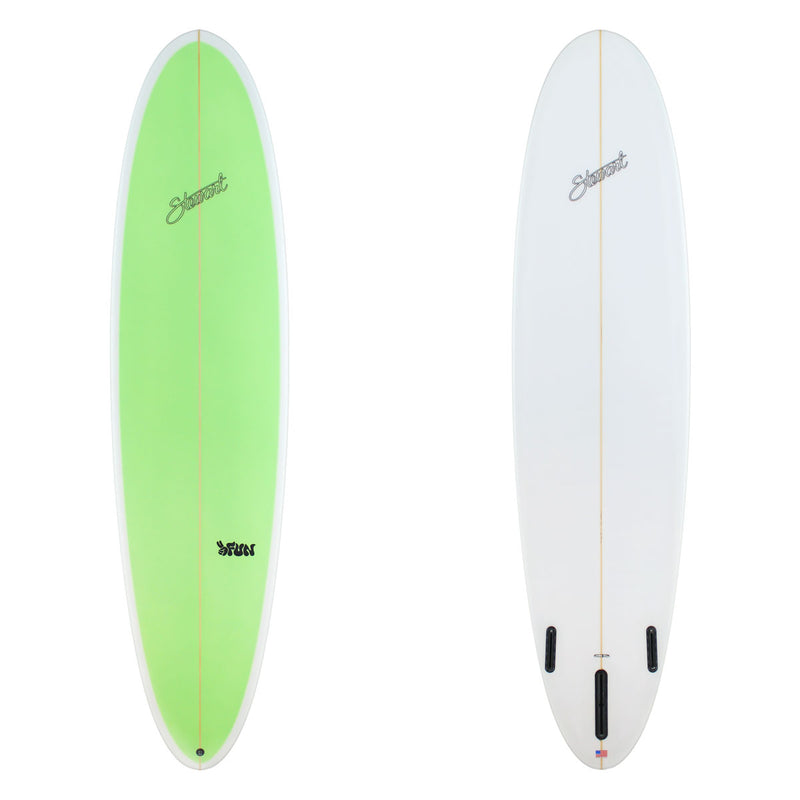 Stewart Mid-Length 7'10" 2FUN (7'10", 22 3/4", 3") B#128804 with a lime green deck panel 