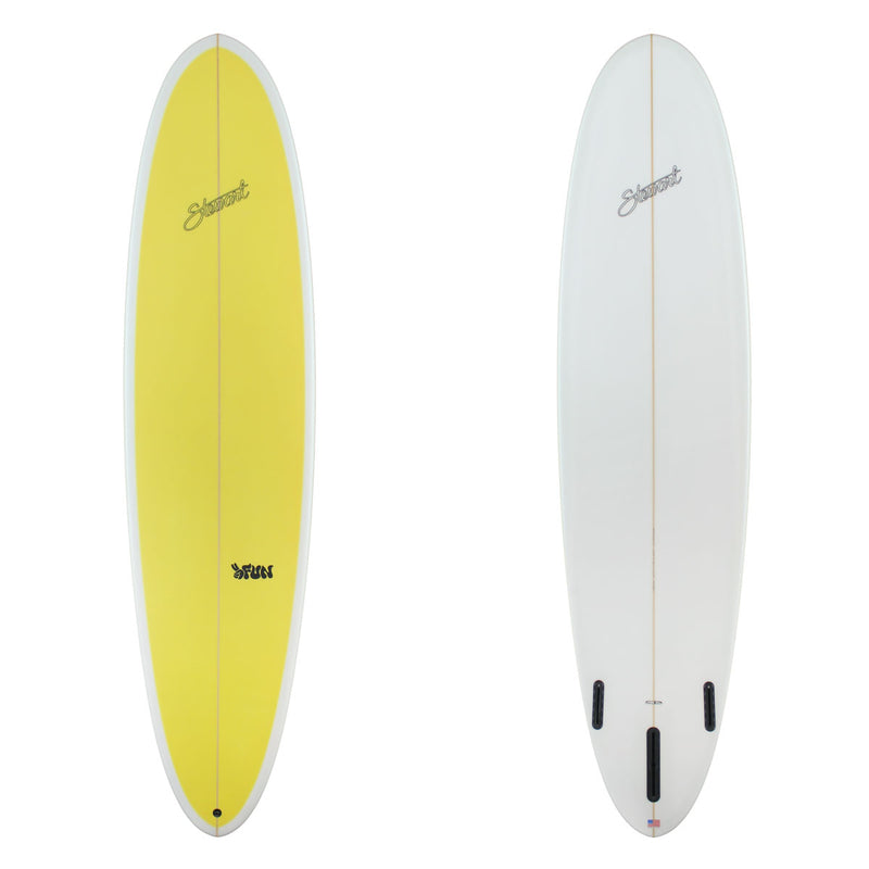 Stewart Mid-Length 8'0" 2FUN (8'0", 23", 3 1/8") B#128808 with a yellow deck panel