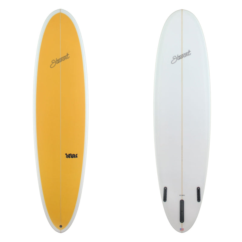 Stewart Mid-Length 7'6" 2FUN (7'6", 22 1/2", 3") B#129155 with a yellowish deck panel 
