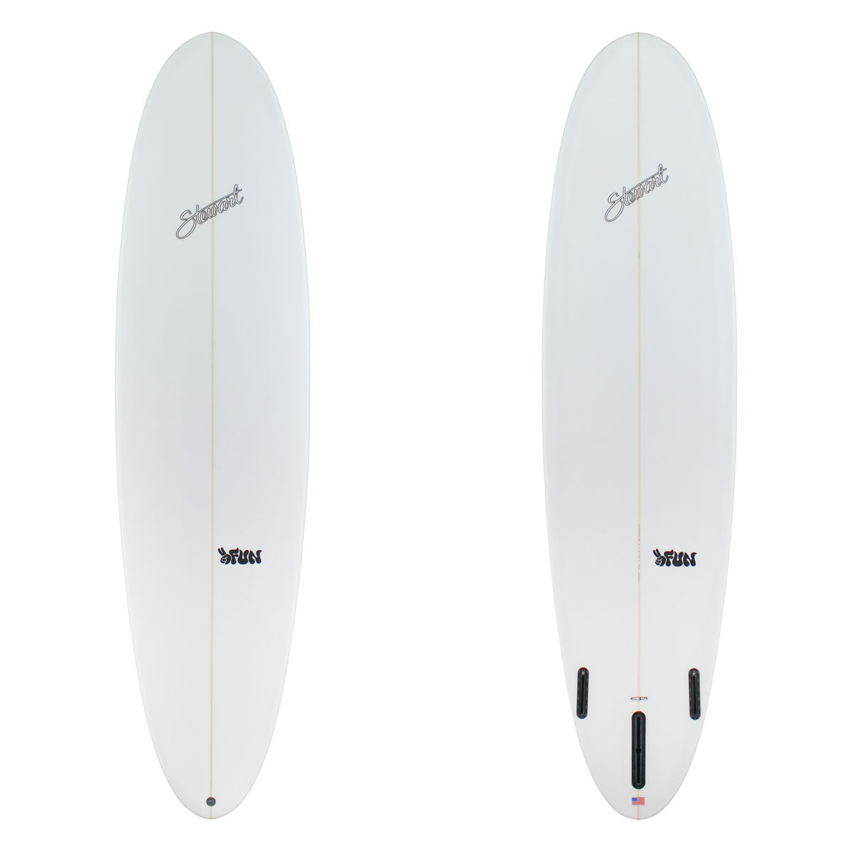 Stewart Mid-length 7'6" 2FUN (7'6", 22 1/2", 3") B#129505 clear and sanded only