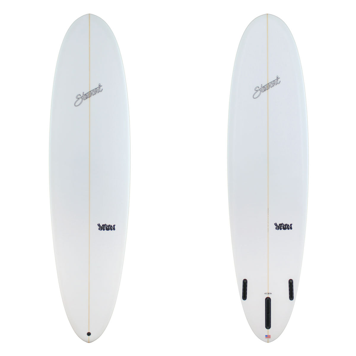 Stewart Mid-Length 7'6" 2FUN (7'6", 22 1/2", 3") B#129869 clear and sanded only