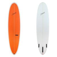 Stewart Mid-Length 7'4" 2FUN (7'4", 22 1/2", 2 7/8") B#129972 with an orange panel on the deck