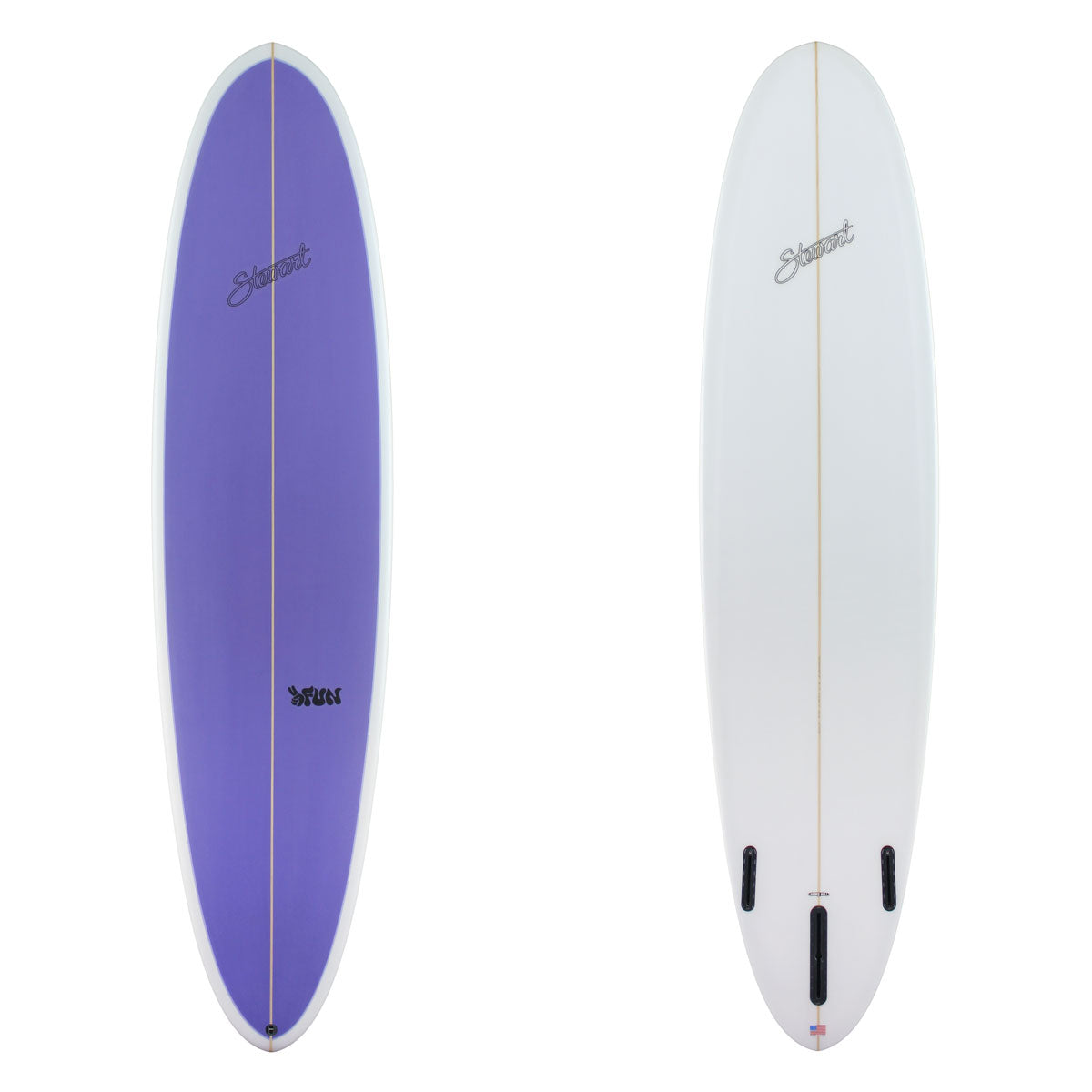 Stewart Mid-Length 7'10" 2FUN (7'10", 22 3/4", 3") B#130067with a purple panel on the deck