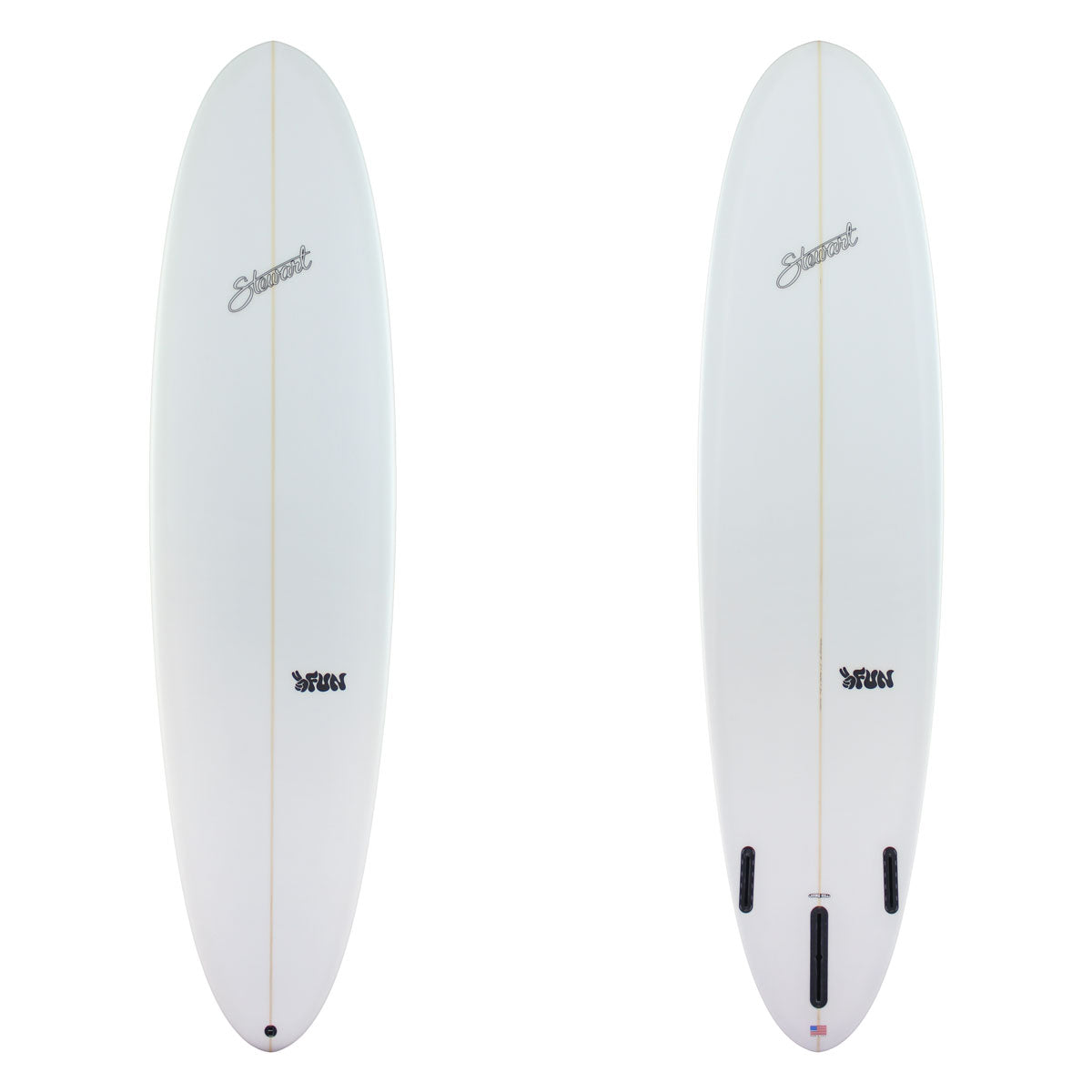 Stewart Mid-length 7'8" 2FUN (7'8", 22 3/4", 3") B#130073 clear and sanded only with black logos