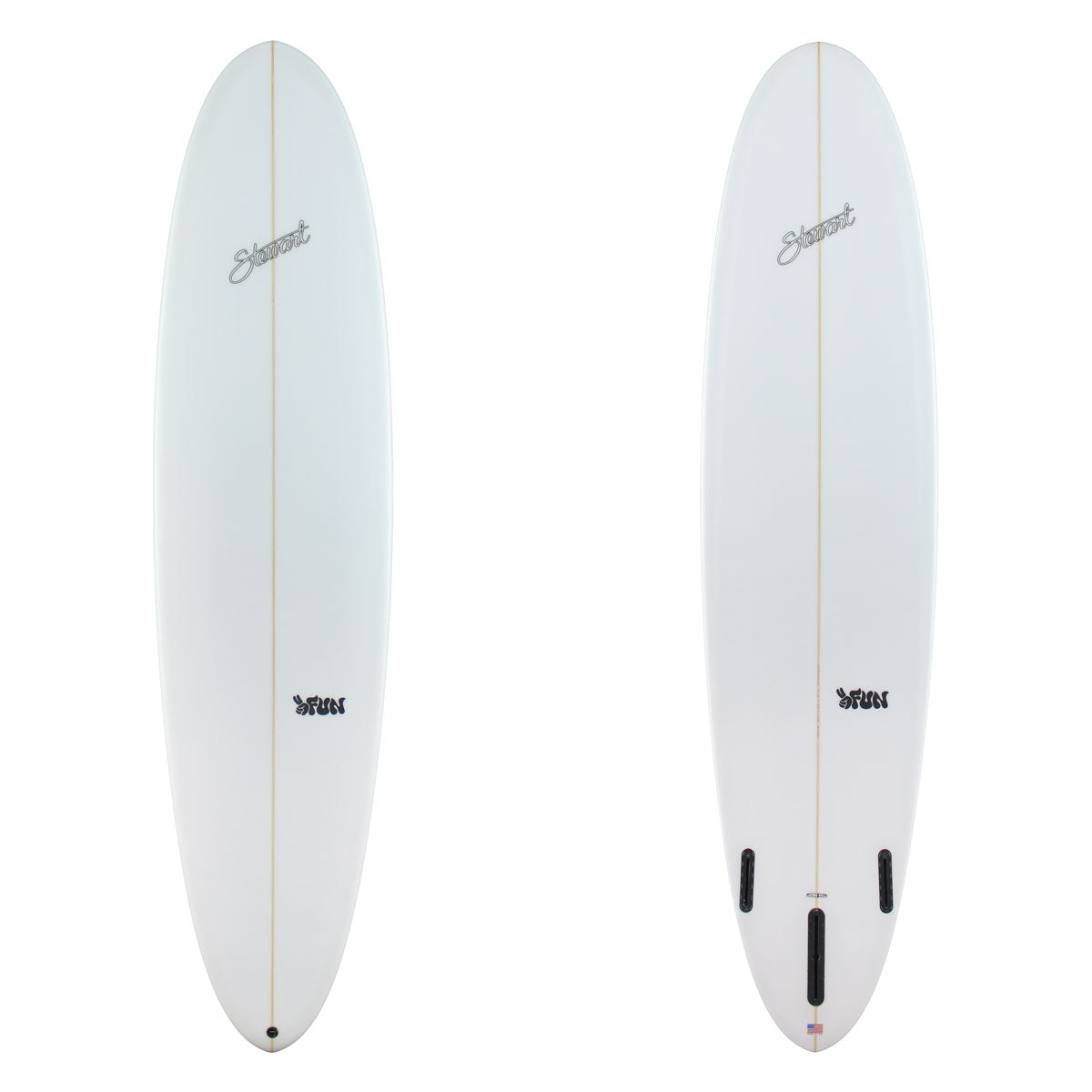 Stewart Mid-Length 8'0" 2FUN (8'0", 23", 3 1/8") B#130075 clear and sanded only with black logos