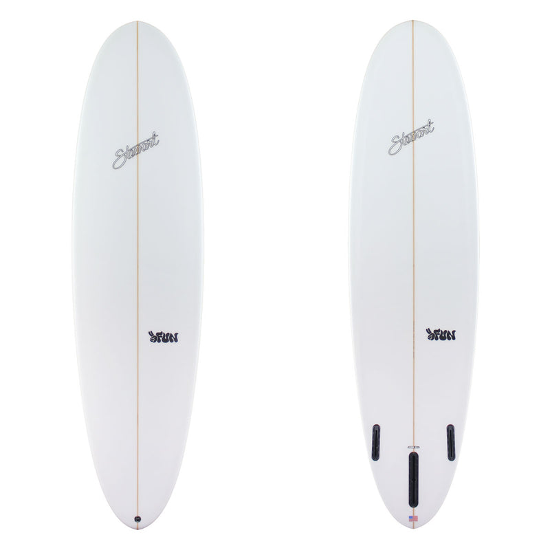 Stewart Midlength 7'0" 2FUN (7'0", 22", 2 3/4") B#130199 All clear with black logos. Sand Only.