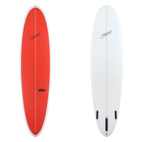 Stewart 2Fun with a red deck and white bottom. There is black branding on both sides