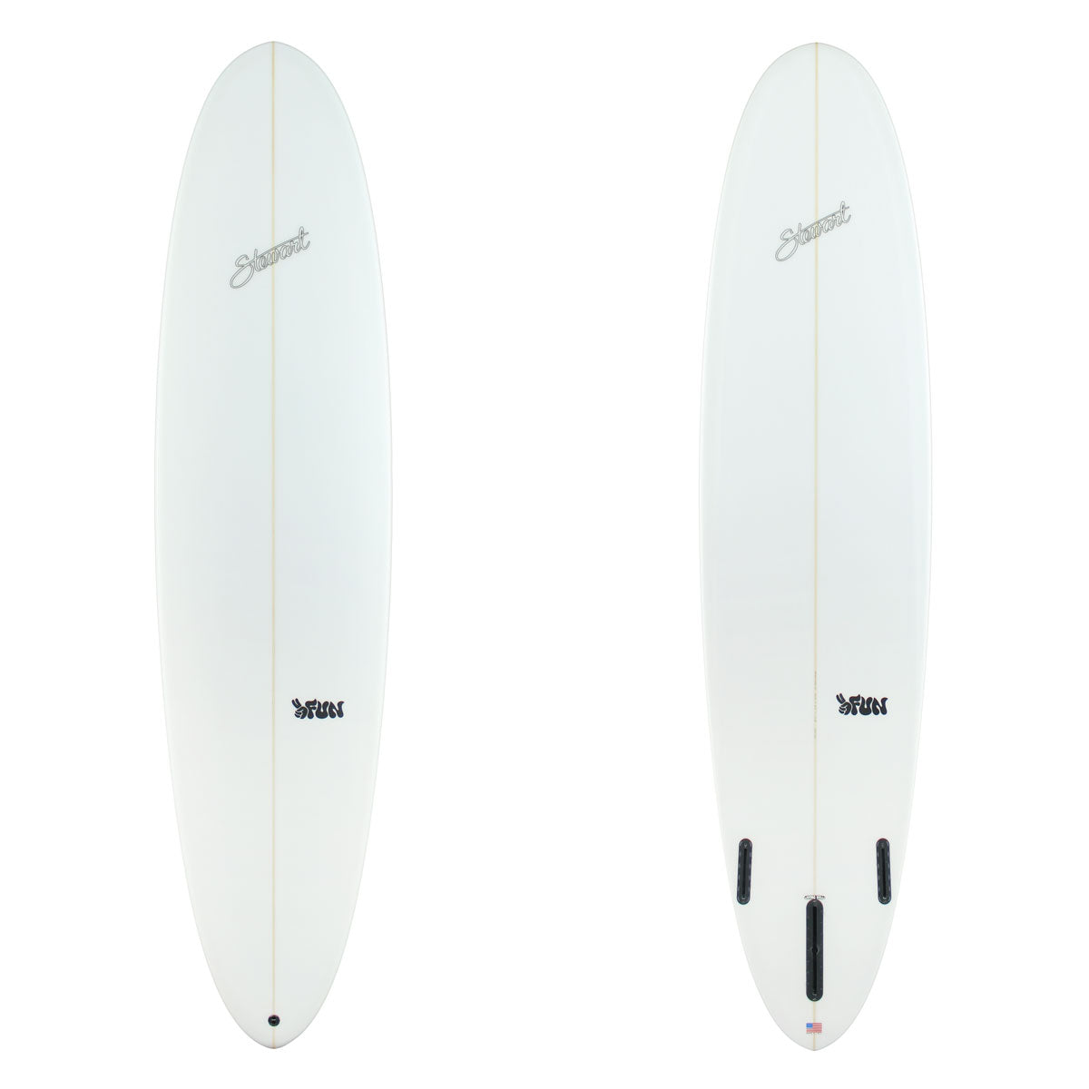 Stewart Mid-Length 8'0" 2FUN (8'0", 23", 3 1/8") B#130225 clear and sanded only with black logos