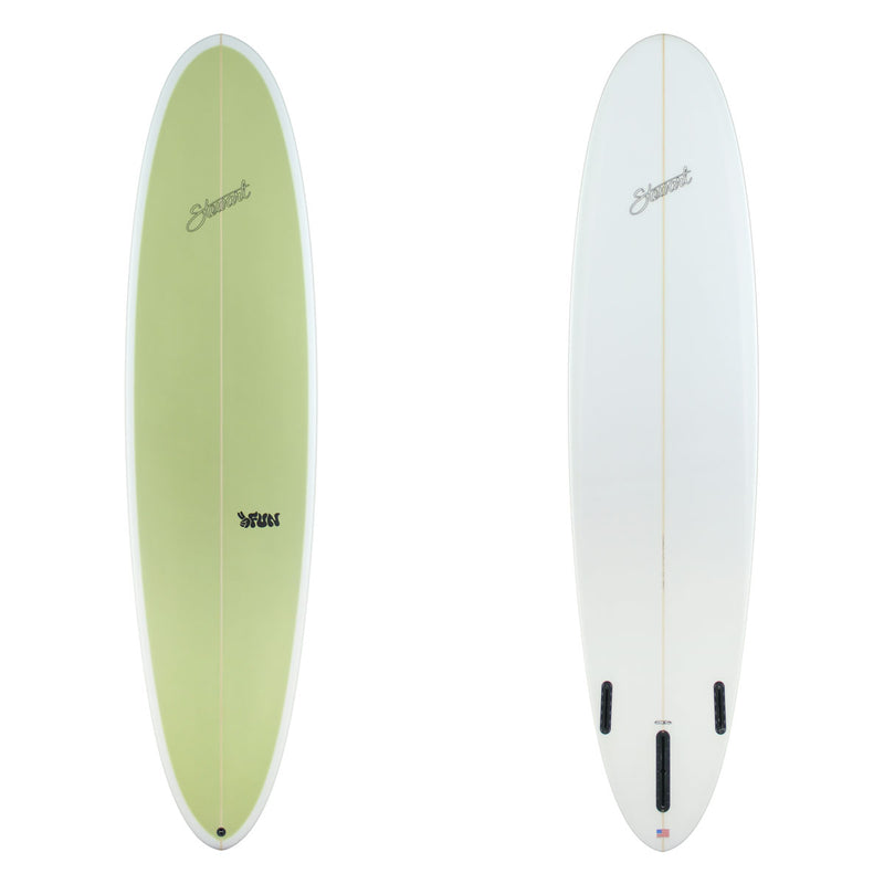 Stewart Mid-Length 8'0" 2FUN (8'0", 23", 3 1/8") B#130226 with a green panel spray on the deck