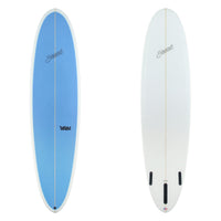 Stewart Mid-Length 7'6" 2 Fun (7'6", 22 1/2", 3") B#130245 with a blue panel on the deck