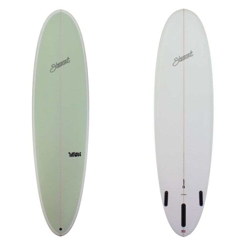 2FUN MID LENGTH SURF BOARD WITH LIGHT GREEN DECK PANEL 