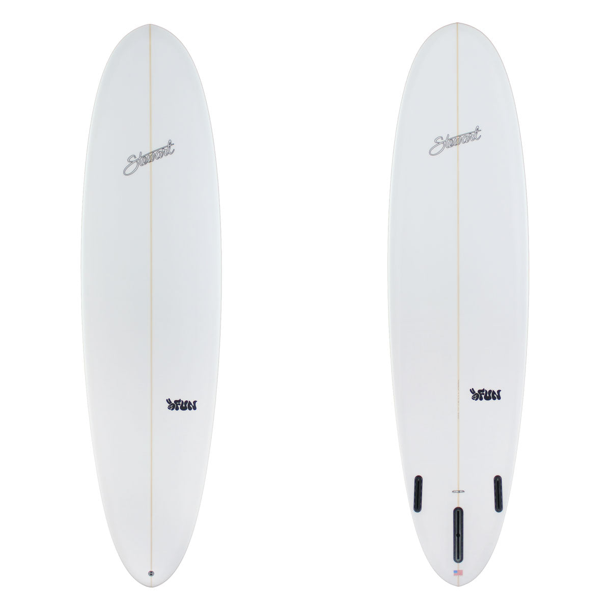 stewart 2fun midlength with clear glassjob and black logos