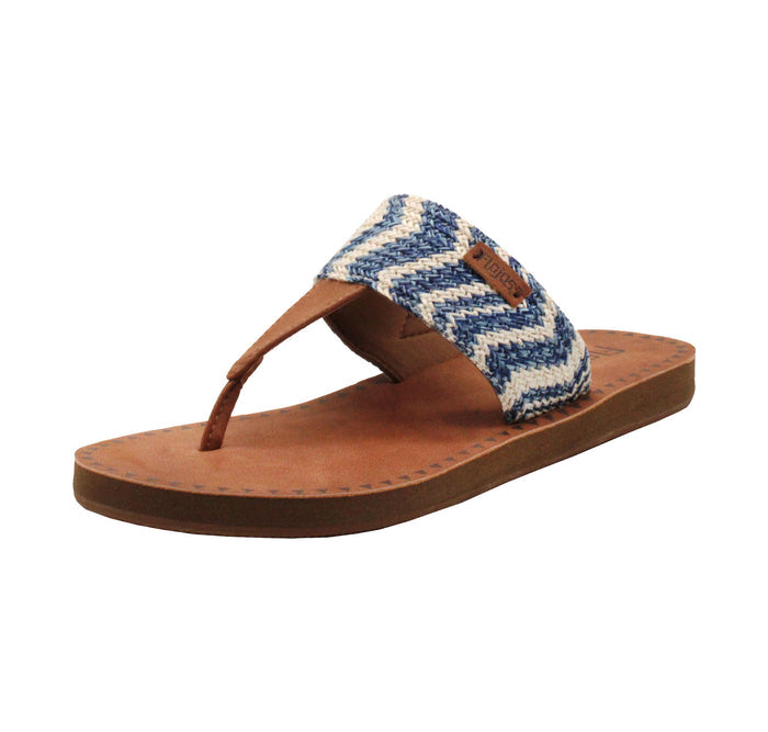 FLOJOS  BLUE RAFFIA WOMEN'S SANDALS