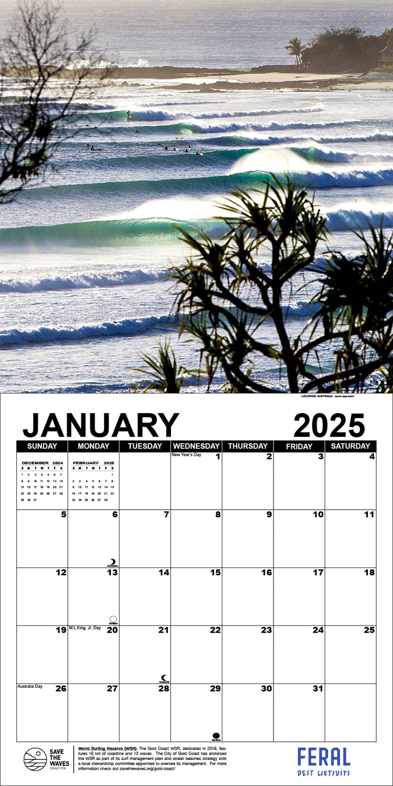 GLOBAL SURF TIDE CALENDAR 2025 Stewart Surfboards