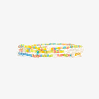 PURA VIDA MIXED SEED BEAD GOLD STRETCH BRACELET