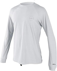 White long-sleeve shirt with a brand logo on a white background