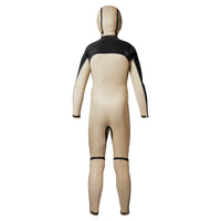 Wetsuit with black and beige striped pattern on a white background