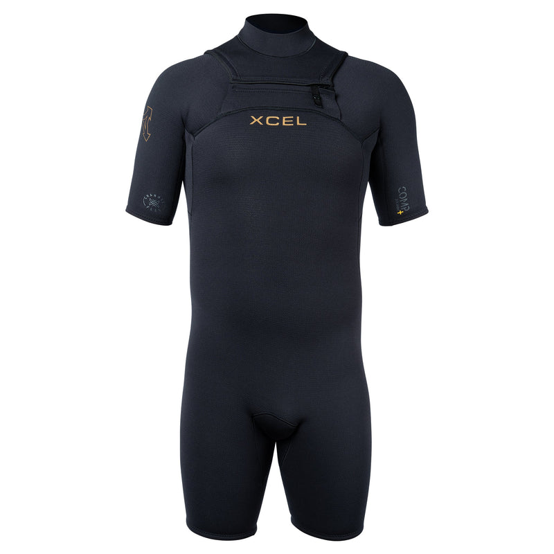 Black XCEL wetsuit on a white background