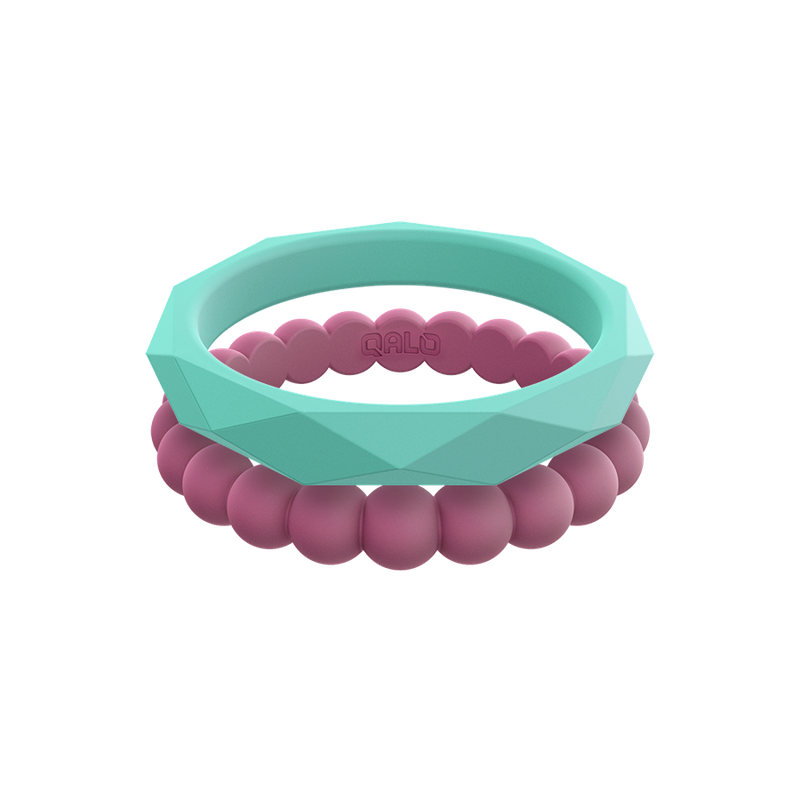 QALO WOMEN'S STACKABLE "E" SILICONE RING