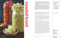 Jar of coastal kraut with text on a magazine page