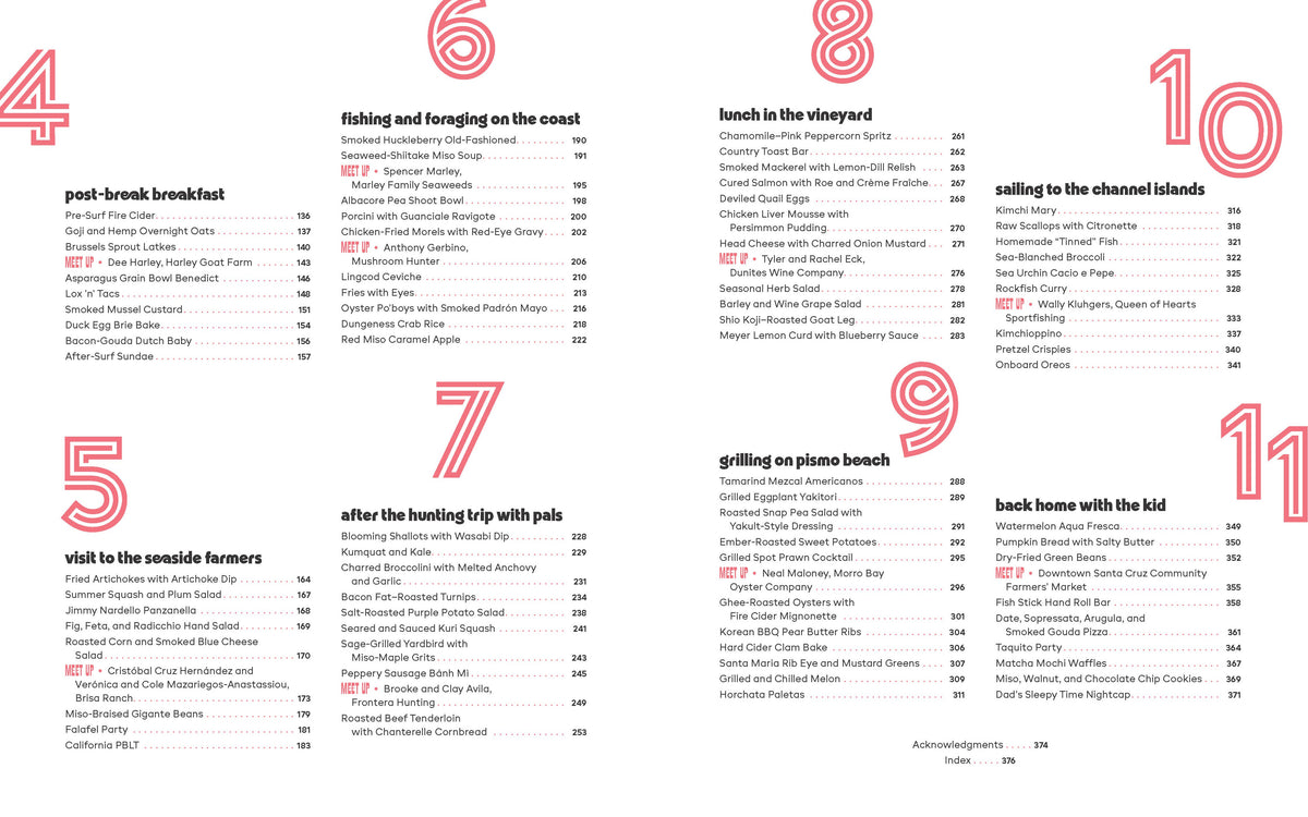 List of activities with numbers and descriptions on a white background