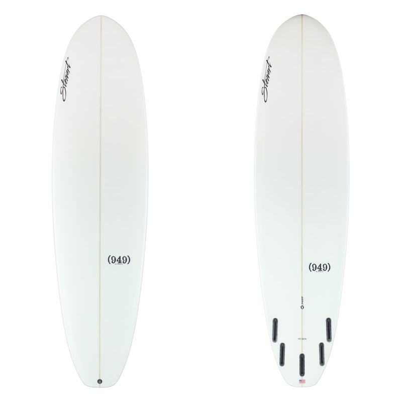 Stewart Mid-Length 7'0" (949) (7'0", 22", 2 3/4") B#129528 clear and sanded only with black logos 