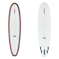 Stewart Mid-Length 7'6" (949) (7'6", 22 1/2", 2 7/8") B#129234 with a red and black outline on the deck