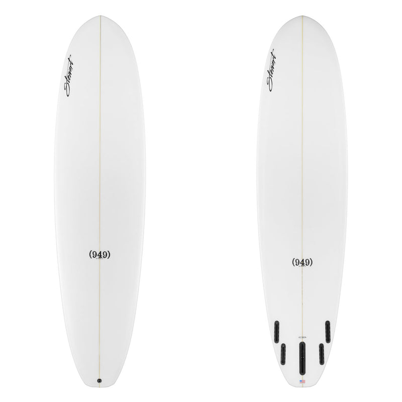 Stewart Mid-Length 7'6" (949) (7'6", 22 1/2", 2 7/8") B#130018 clear and sanded only with black logos