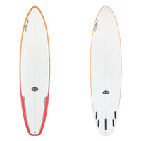 Stewart Mid-Length 8'0" 949-Comp (8'0", 23", 3") B#128992 with a orange and red rail spray fade 