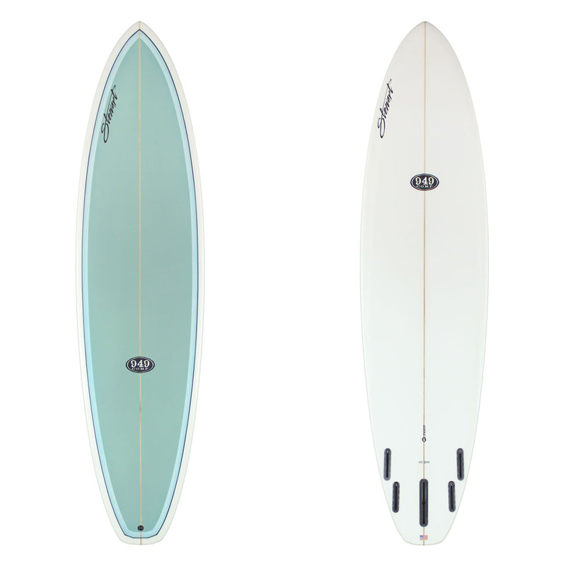Stewart Mid-Length 7'6" 949-Comp (7'6", 22 1/2", 2 7/8") B#129133 with a light blue deck panel