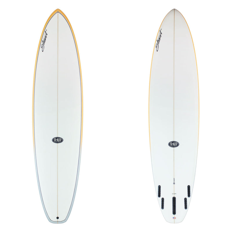 Stewart Mid-Length 8'0" 949-Comp (8'0", 23", 3") B#129936 with an orange and grey faded rail