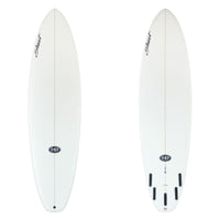 Stewart Midlength 7'0" 949-Comp (7'0", 22", 2 3/4") B#130205 Clear with black stewart and 949 comp logos. Epoxy. Sand only.
