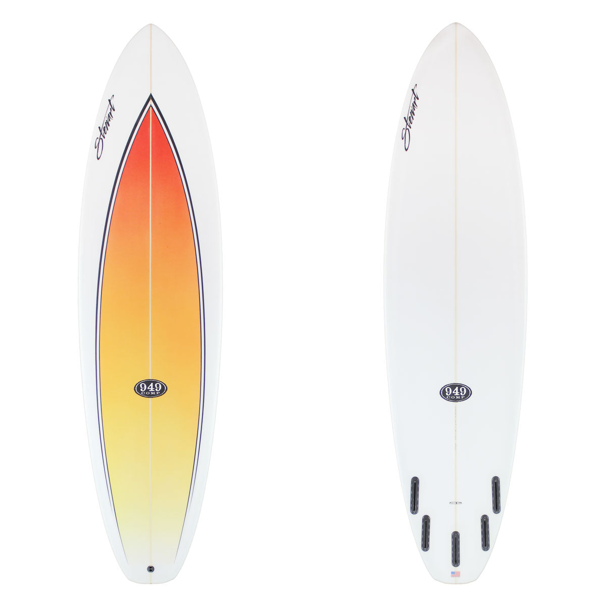 with a red and yellow fade panel on the deck