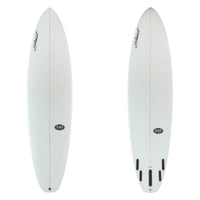 Stewart Mid-Length 7'6" 949-Comp (7'6", 22 1/2", 2 7/8") B#129872 clear and sanded only with black logos